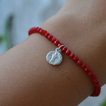 Pulsera Cristales rojos  San Benito