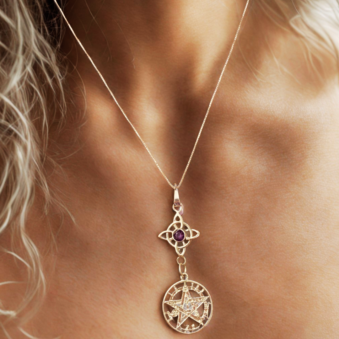 Collar Nudo de Bruja  Con Tetragrámaton