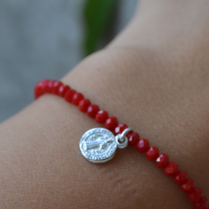 Pulsera Cristales rojos  San Benito