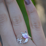 Anillo Colibrí Agua rosa