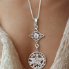 Collar Nudo de Bruja  Con Tetragrámaton Circón Brillante