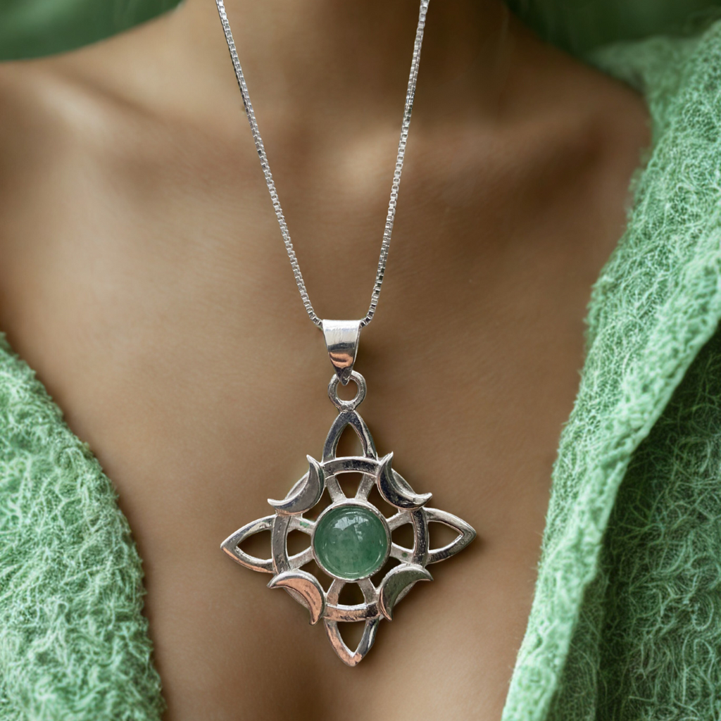 Collar Nudo De Brujas Con Piedra Aventurina