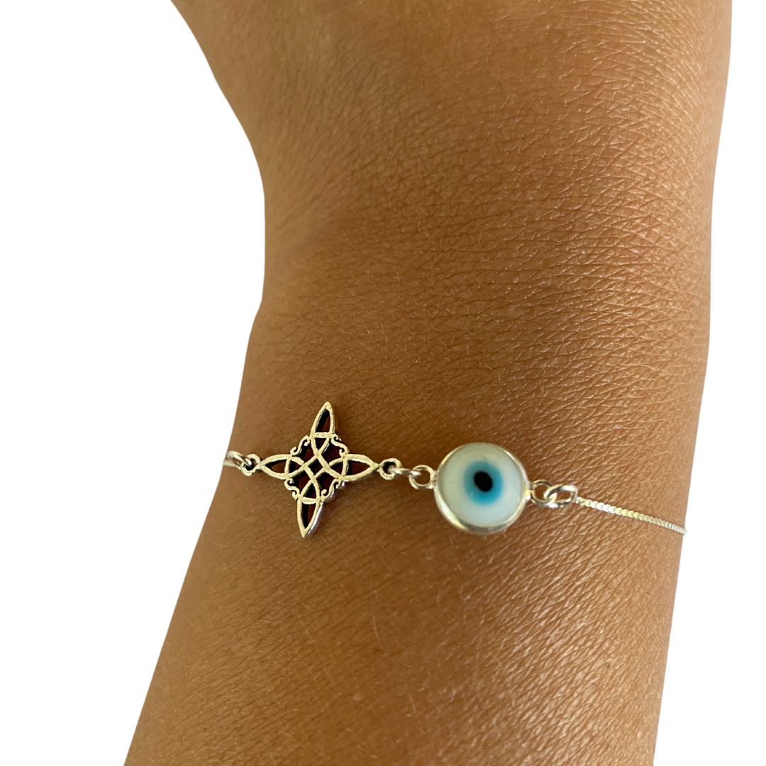 Pulsera Nudo De Bruja Con Ojo Turco