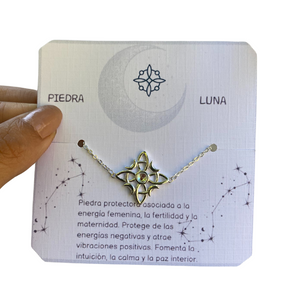 Pulsera Nudo de Bruja Con Piedra arcángel Miguel