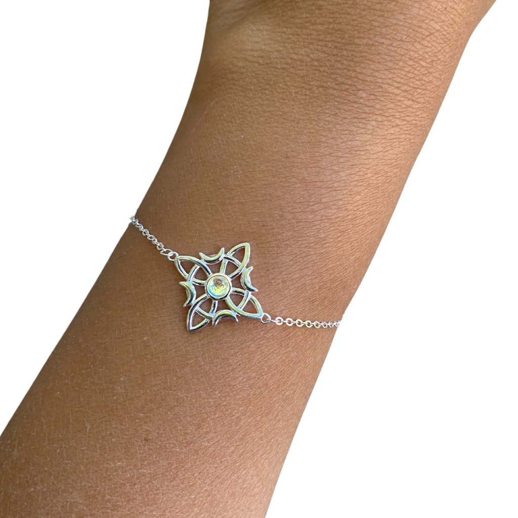 Pulsera Nudo de Bruja Con Piedra arcángel Miguel